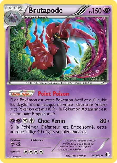 Brutapode, carte Pokémon BCR 74 — extension Frontières Franchies