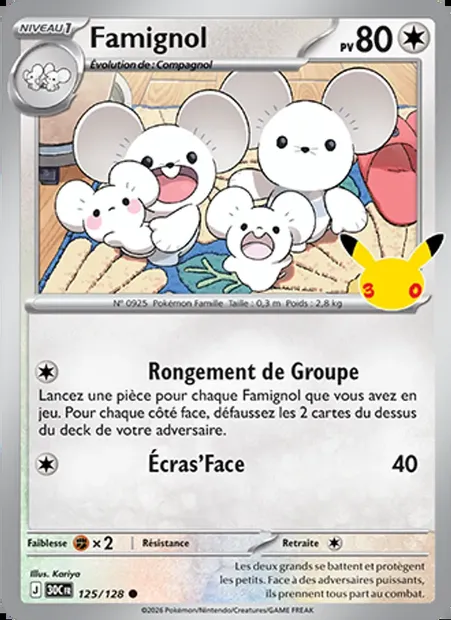 Famignol, carte Pokémon 30C 125 — extension 30ᵉ Anniversaire