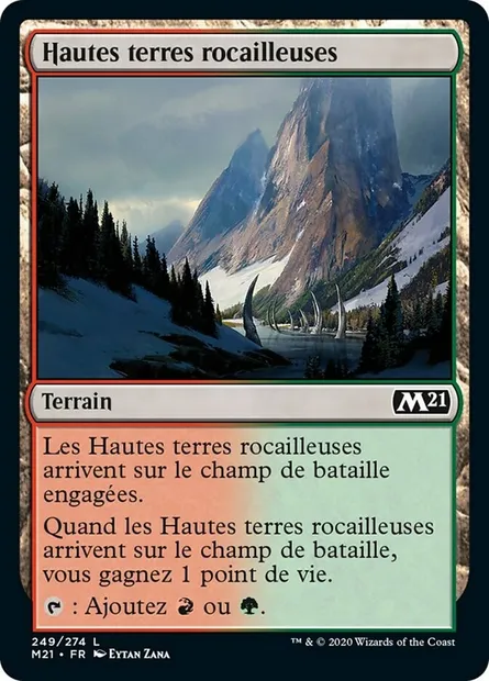 Hautes terres rocailleuses, carte Magic M21 249 — extension Core Set 2021