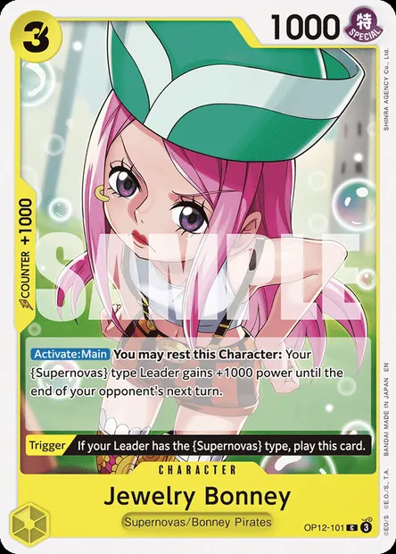 Jewelry Bonney, One Piece card OP12-101 — LEGACY OF THE MASTER set