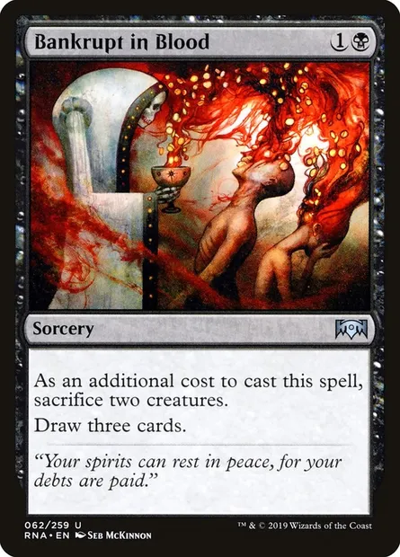 Bankrupt in Blood, Magic card RNA 62 — Ravnica Allegiance set