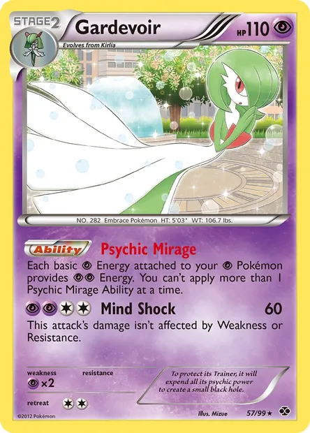 Gardevoir, Pokémon card NXD 57 — Next Destinies set