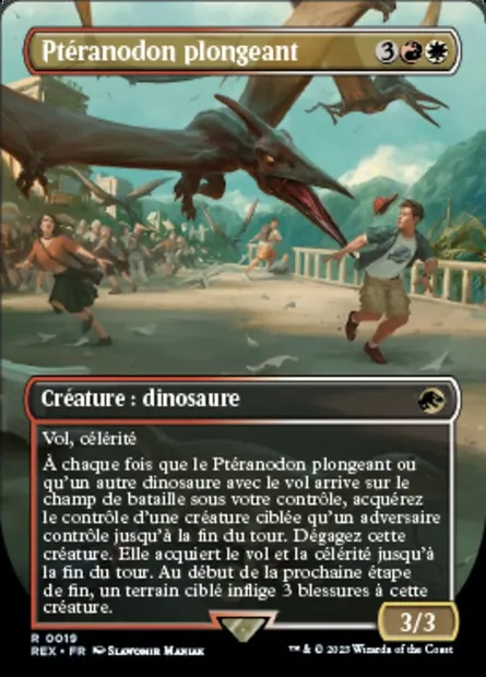 Ptéranodon plongeant, carte Magic REX 19 — extension Jurassic World Collection