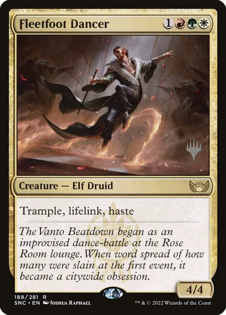 Fleetfoot Dancer, Magic card PSNC 188p — Streets of New Capenna Promos set