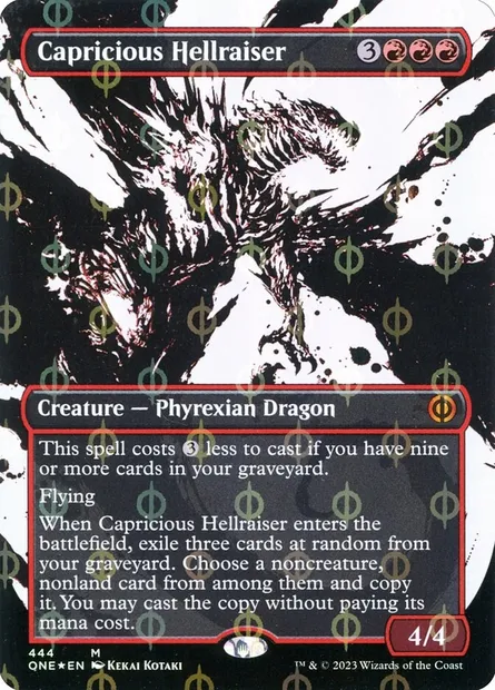 Capricious Hellraiser, Magic card ONE 444 — Phyrexia: All Will Be One set