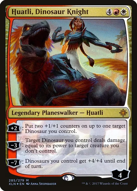Huatli, Dinosaur Knight, Magic card XLN 285 — Ixalan set