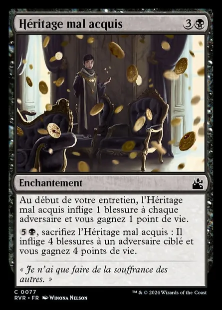 Héritage mal acquis, carte Magic RVR 77 — extension Ravnica Remastered