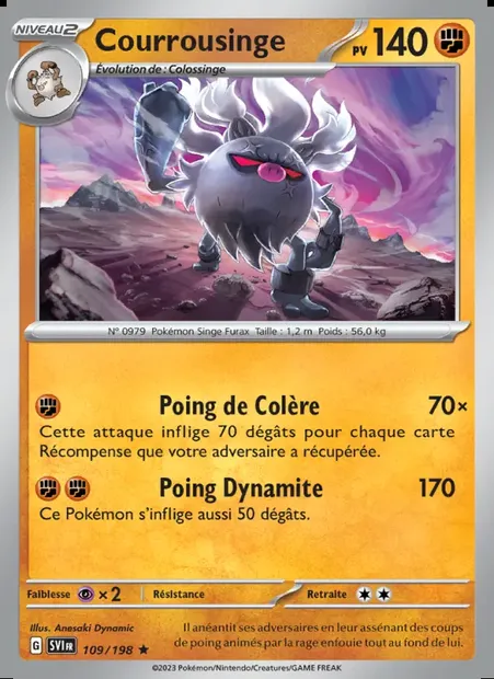 Courrousinge, carte Pokémon SVI 109 — extension Écarlate et Violet
