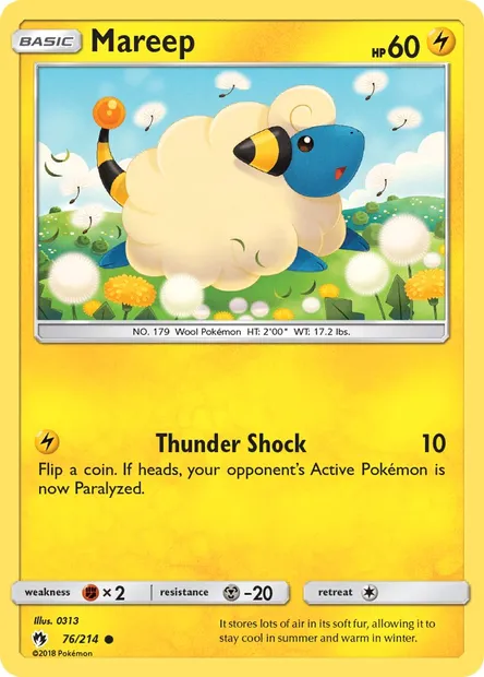 Mareep, Pokémon card LOT 76 — Lost Thunder set