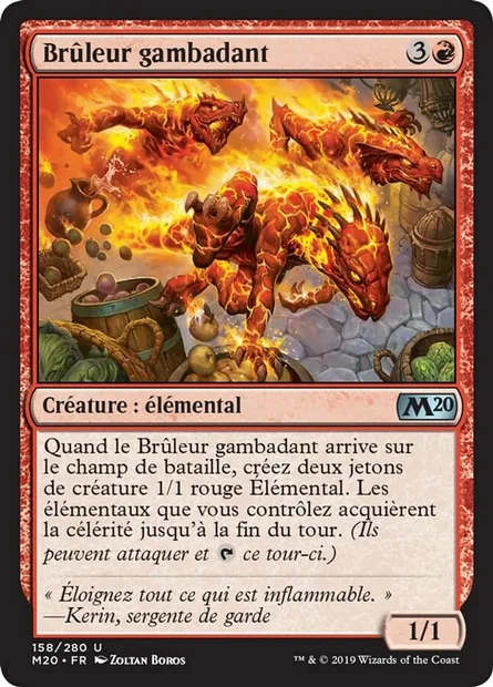 Brûleur gambadant, carte Magic M20 158 — extension Core Set 2020