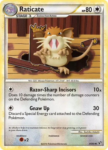 Raticate, Pokémon card UD 34 — Undaunted set