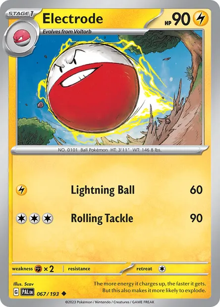 Electrode, Pokémon card PAL 067 — Paldea Evolved set