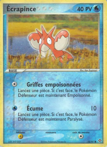 Écrapince, carte Pokémon DR 52 — extension EX Dragon