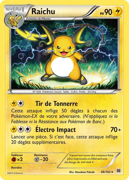 Raichu, carte Pokémon BKT 49 — extension Impulsion Turbo