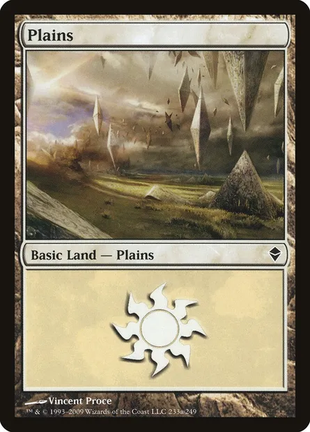 Plaine, carte Magic ZEN 233a — extension Zendikar
