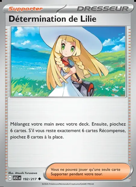 Détermination de Lilie, carte Pokémon ASC 192 — extension Héros Transcendants