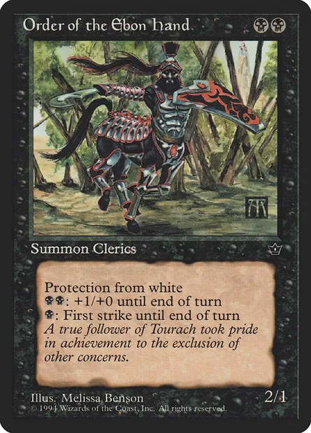 Order of the Ebon Hand, Magic card FEM 42a — Fallen Empires set