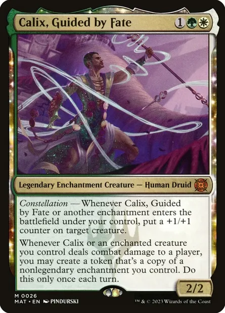 Calix, Guided by Fate, Magic card MAT 26 — March of the Machine: The Aftermath set
