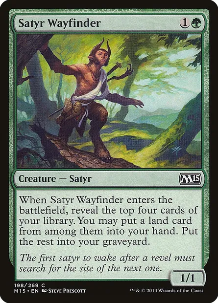 Satyr Wayfinder, Magic card M15 198 — Magic 2015 set