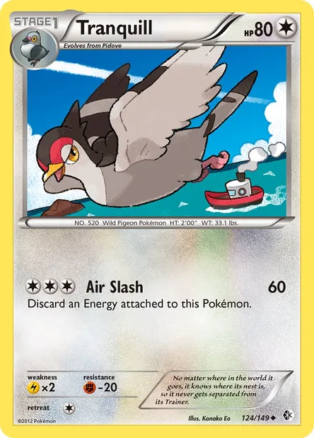 Tranquill, Pokémon card BCR 124 — Boundaries Crossed set