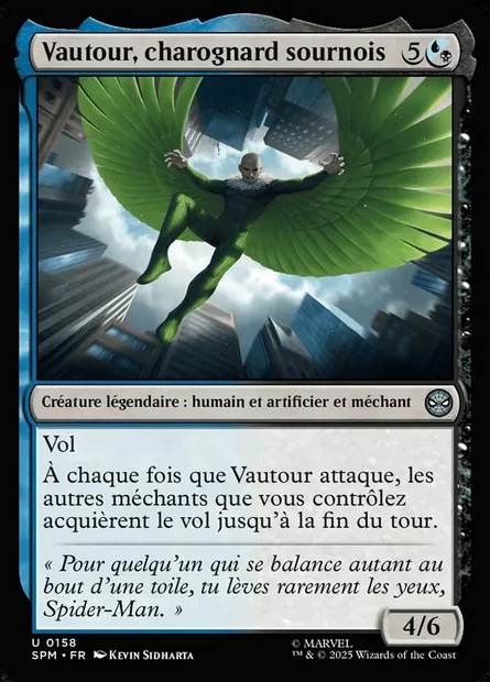 Vautour, charognard sournois, carte Magic SPM 158 — extension Marvel's Spider-Man