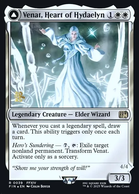 Venat, Heart of Hydaelyn // Hydaelyn, the Mothercrystal, Magic card PFIN 39s — Final Fantasy Promos set