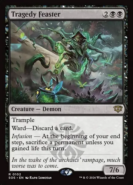 Tragedy Feaster, Magic card PSOS 102p — Secrets of Strixhaven Promos set