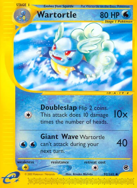 Wartortle, Pokémon card EX 92 — Expedition Base Set set