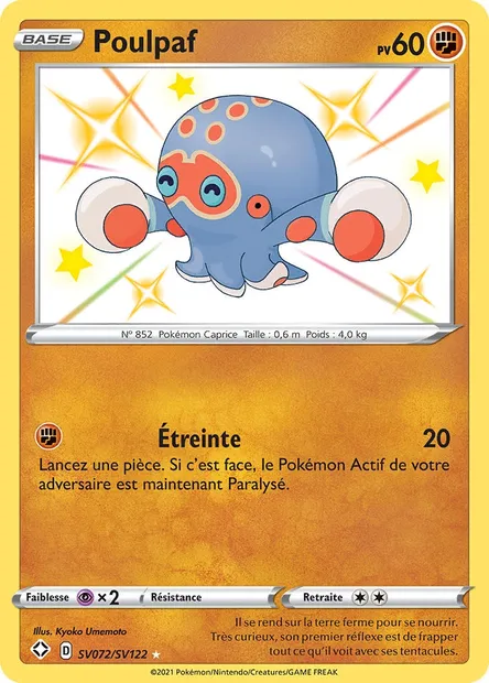 Poulpaf, carte Pokémon SHF SV072 — extension Destinées Radieuses