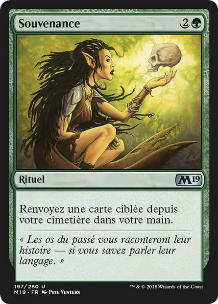 Souvenance, carte Magic M19 197 — extension Core Set 2019