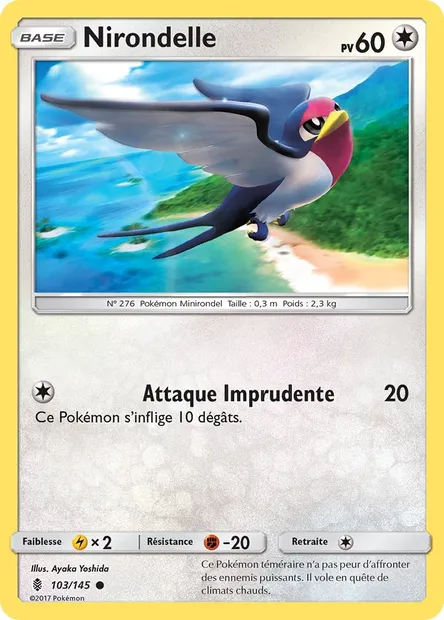 Nirondelle, carte Pokémon GRI 103 — extension Gardiens Ascendants