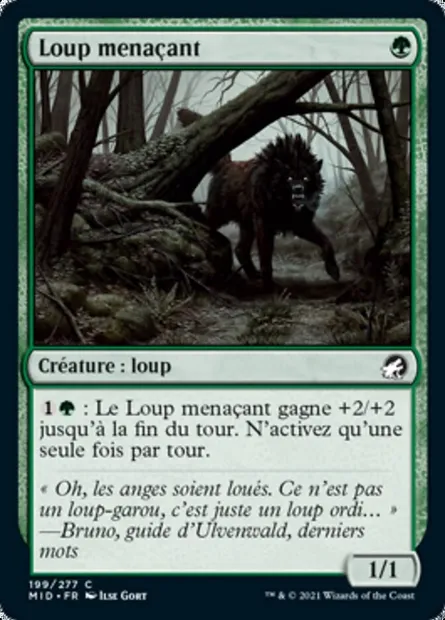 Loup menaçant, carte Magic MID 199 — extension Innistrad : chasse de minuit