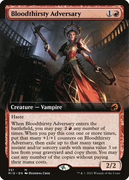 Bloodthirsty Adversary, Magic card MID 351 — Innistrad: Midnight Hunt set
