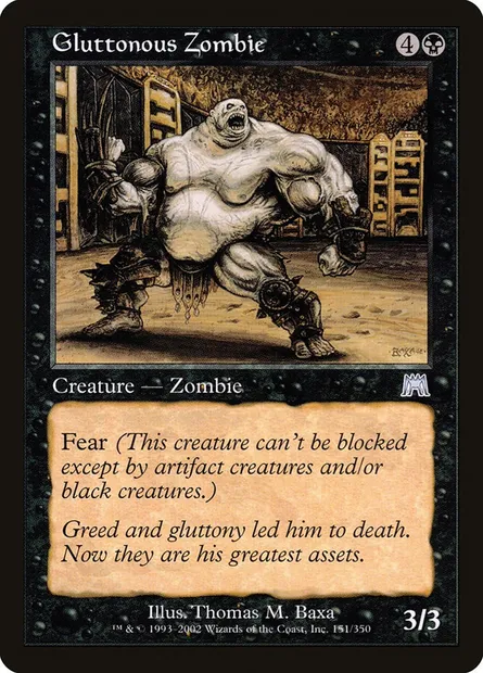Gluttonous Zombie, Magic card ONS 151 — Onslaught set