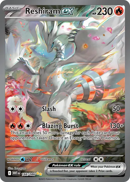 Reshiram ex, Pokémon card WHT 166 — White Flare set