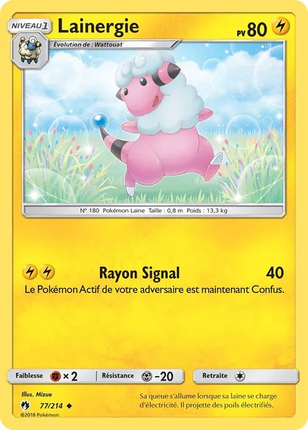 Lainergie, carte Pokémon LOT 77 — extension Tonnerre Perdu
