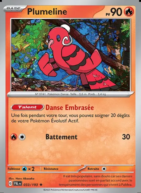 Plumeline, carte Pokémon PAL 033 — extension Évolutions à Paldea