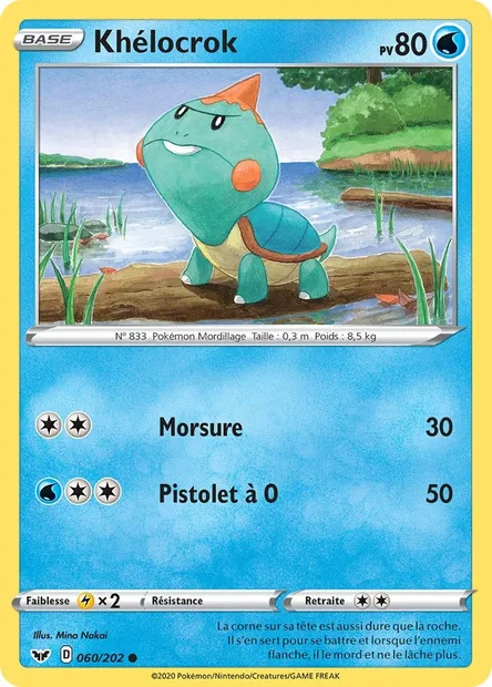 Khélocrok, carte Pokémon SSH 60 — extension Épée et Bouclier