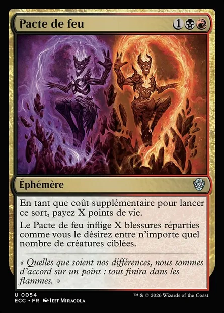 Pacte de feu, carte Magic ECC 54 — extension Lorwyn Eclipsed Commander