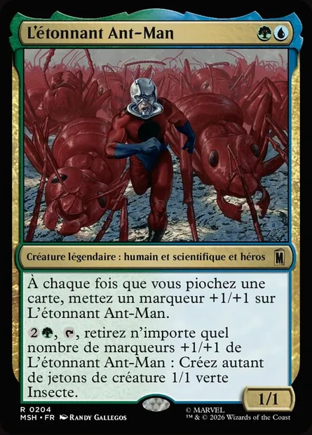 L'étonnant Ant-Man, carte Magic MSH 204 — extension Marvel Super Heroes