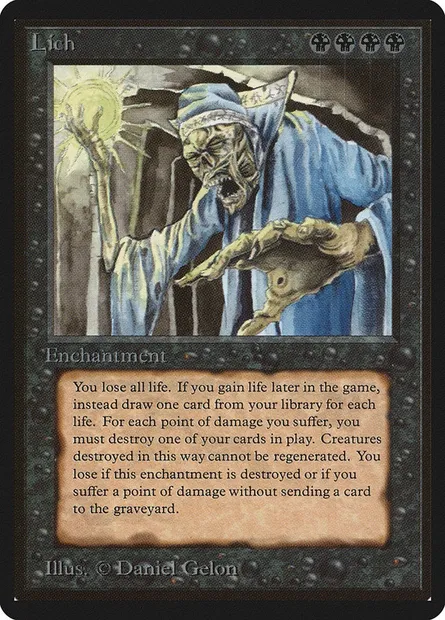 Lich, Magic card LEB 114 — Limited Edition Beta set