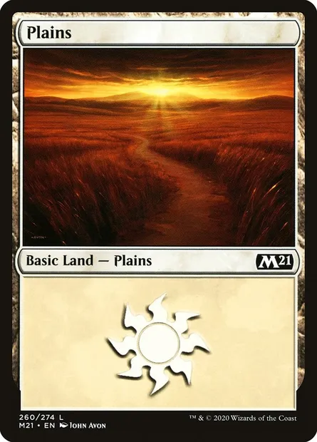 Plains, Magic card M21 260 — Core Set 2021 set
