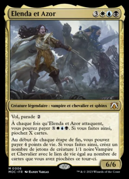Elenda et Azor, carte Magic MOC 6 — extension March of the Machine Commander