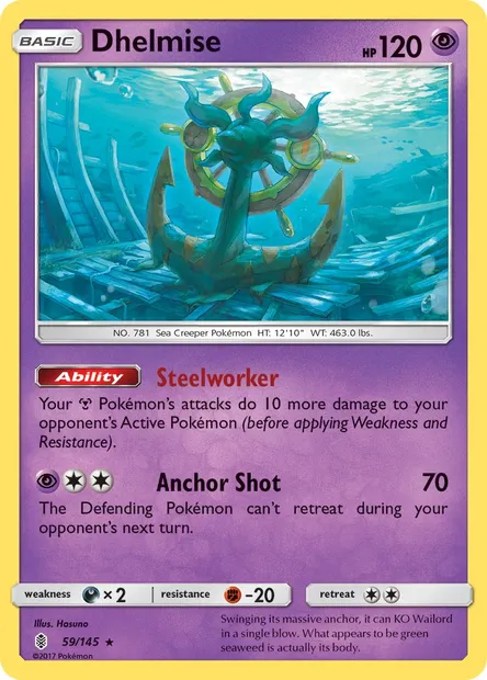 Dhelmise, Pokémon card GRI 59 — Guardians Rising set
