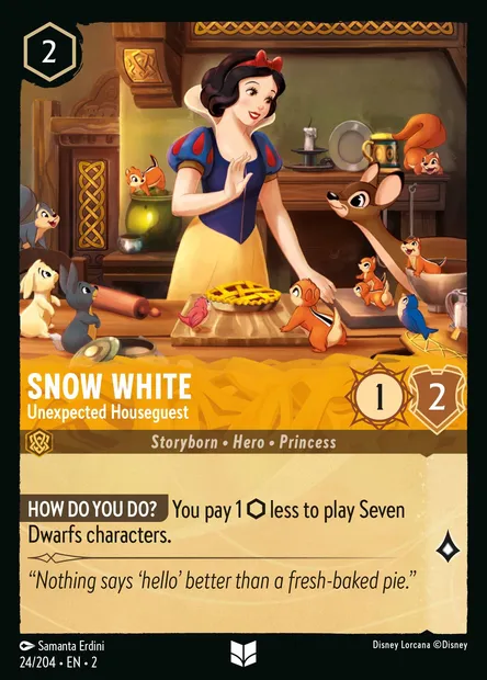 Snow White - Unexpected Houseguest, Disney Lorcana card CH2-024 — Rise of the Floodborn set