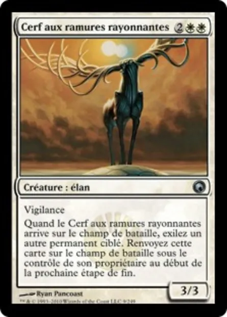 Cerf aux ramures rayonnantes, carte Magic SOM 9 — extension Cicatrices de Mirrodin