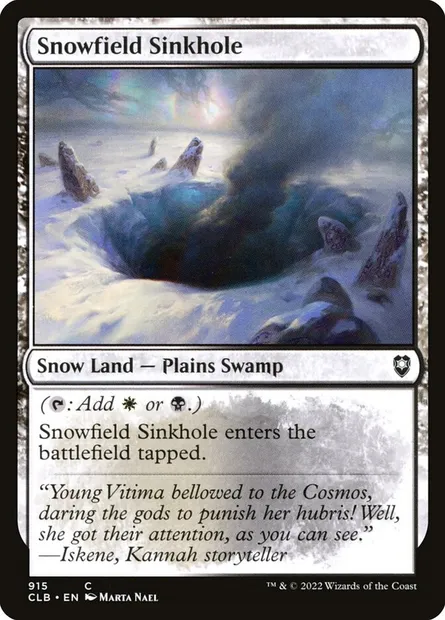 Snowfield Sinkhole, Magic card CLB 915 — Commander Legends: Battle for Baldur's Gate set