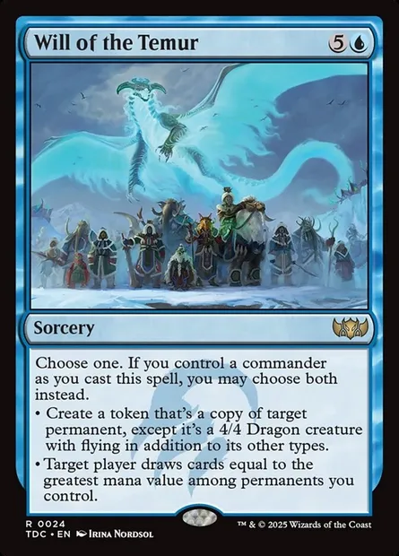 Will of the Temur, Magic card TDC 24 — Tarkir: Dragonstorm Commander set