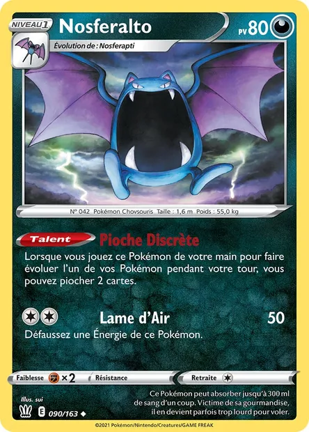 Nosferalto, carte Pokémon BST 90 — extension Styles de combat