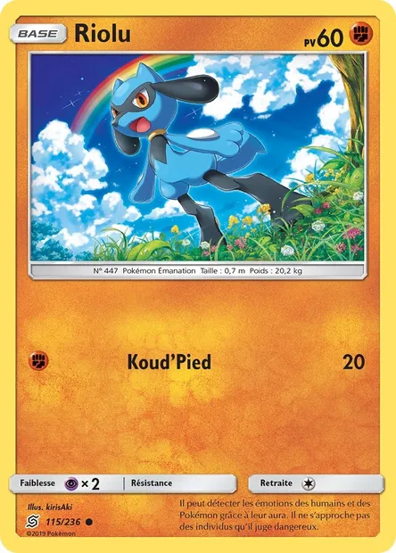 Riolu, carte Pokémon UNM 115 — extension Harmonie des Esprits